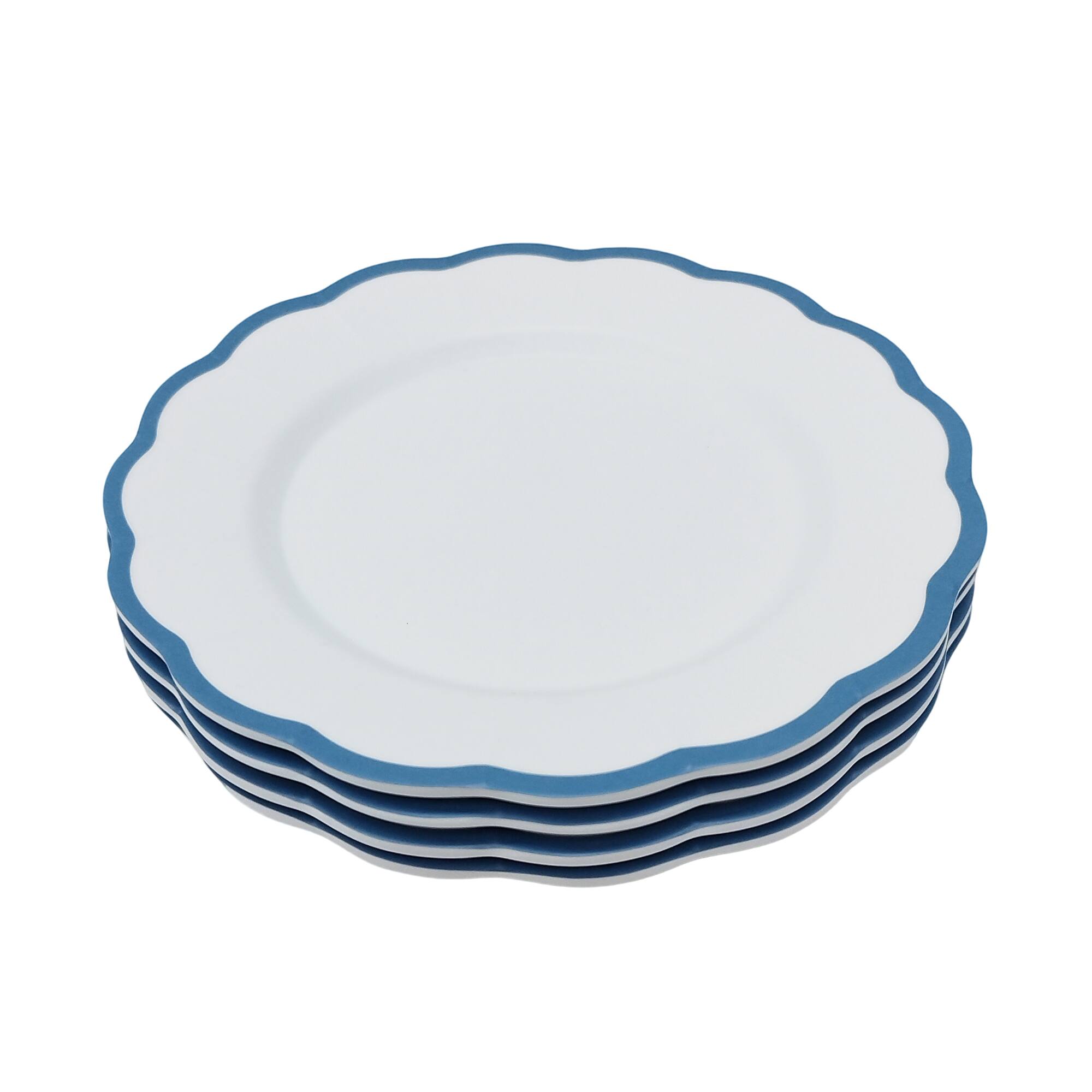 7.5" Blue Rim Melamine Snack Plates, 4ct. by Celebrate It™